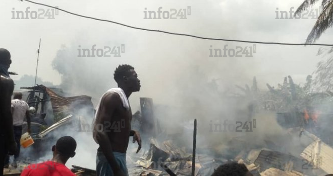 Port-Gentil&nbsp;: Un violent incendie ravage plusieurs maisons au quartier Chic, de nombreux sans-abris
