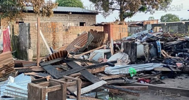 Port-Gentil : Un incendie ravage trois habitations, des familles gabonaises à la belle étoile